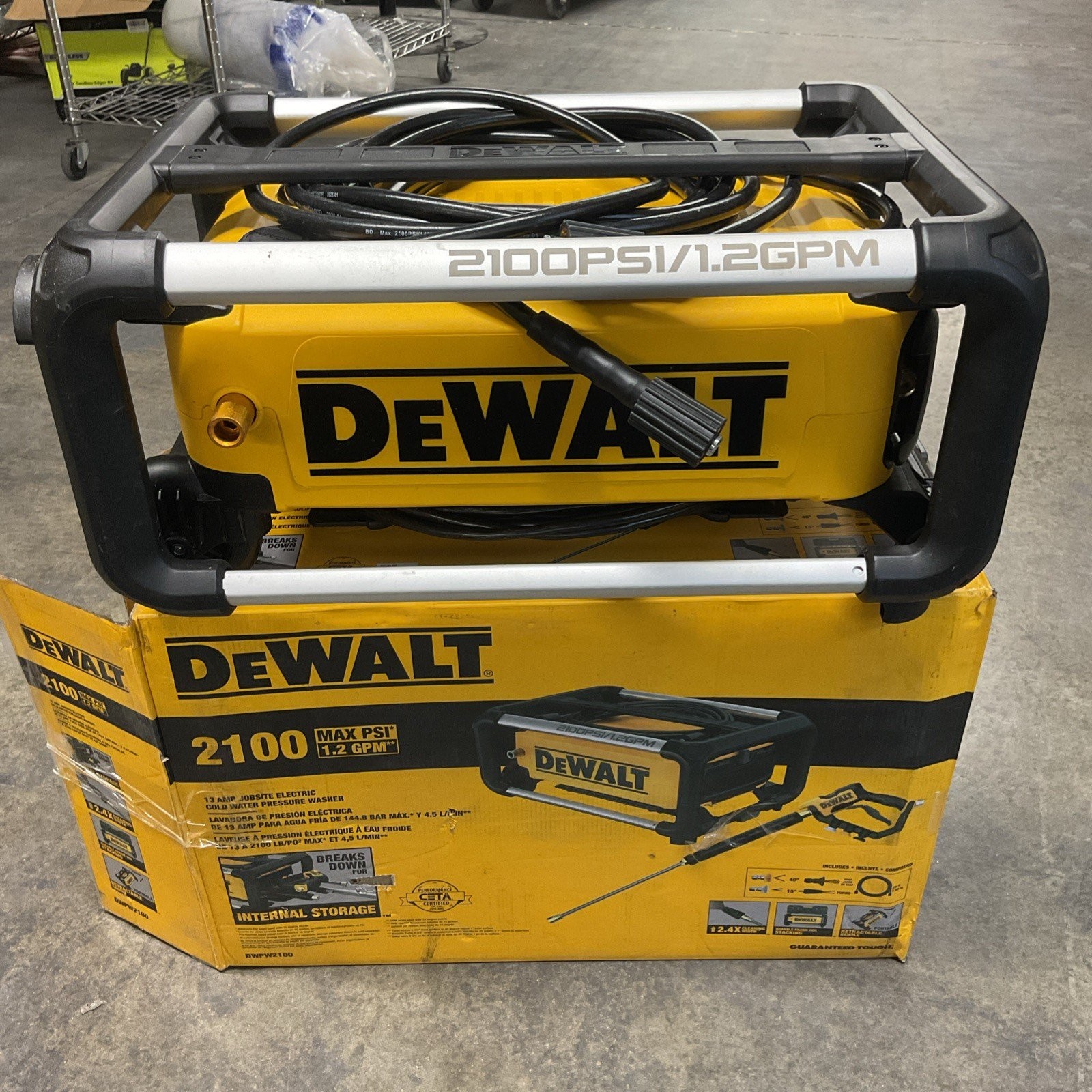 DeWalt DWPW2100 2100 PSI 1.2 GPM Electric Cold Water Pressure Washer