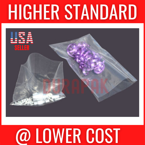 1000-10000 pcs Clear Flat Open Top Poly Bag 2 Mil LDPE Food Safe Various Sizes 
