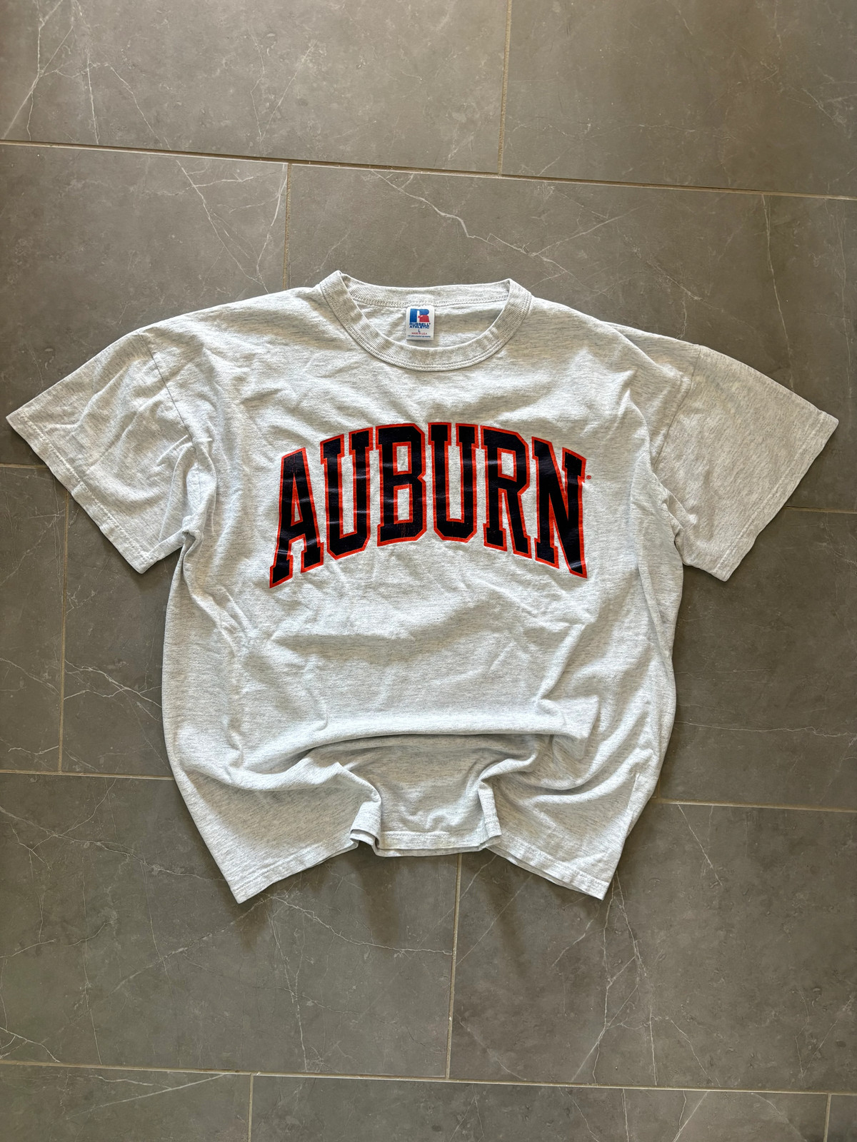 Vintage 90s Auburn T-Shirt Russell L Grey College