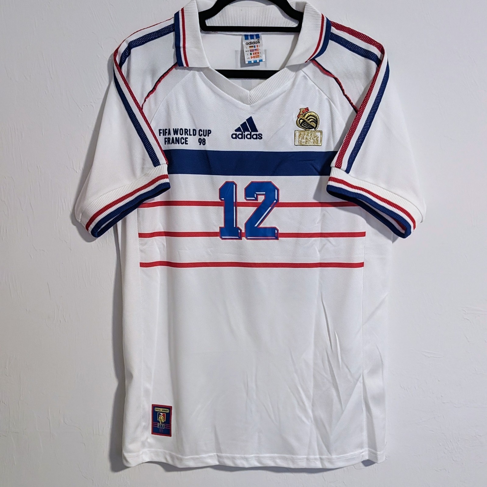 France Thierry Henry 1998 World Cup Retro Jersey Men's XL France Thierry Henry 1998 World Cup Retro Jersey Men's XL