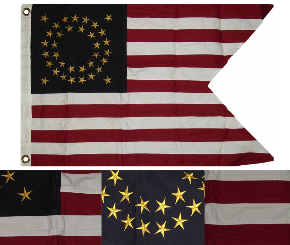 COTTON Union Cavalry Guidon 2x3 ft Embroidered Flag Civil War 35 Star Army COTTON Union Cavalry Guidon 2x3 ft Embroidered Flag Civil War 35 Star Army