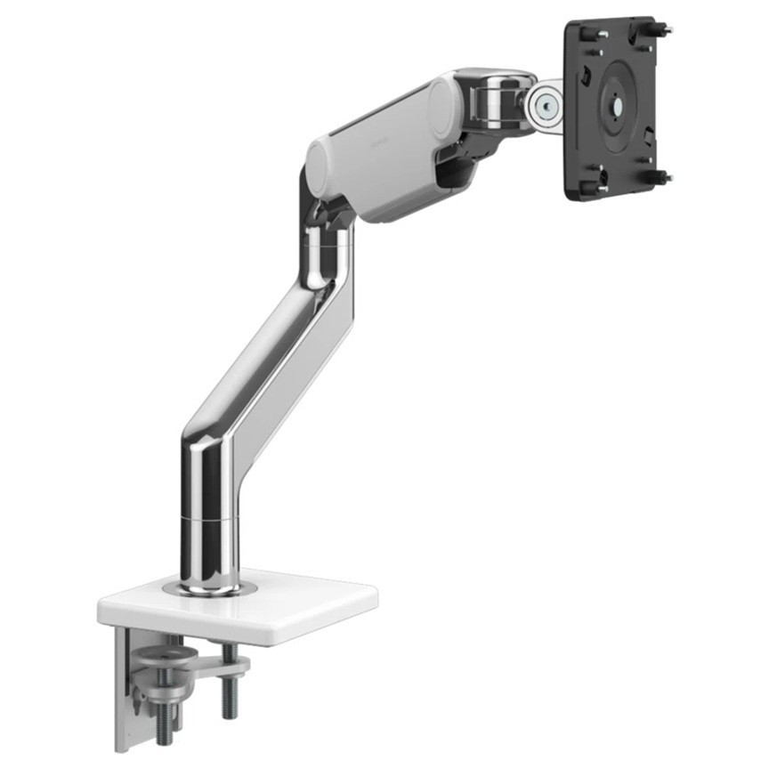 Humanscale M8.1 Adjustable Monitor Arm with Clamp Mount White/Polished Aluminum Humanscale M8.1 Adjustable Monitor Arm with Clamp Mount White/Polished Aluminum