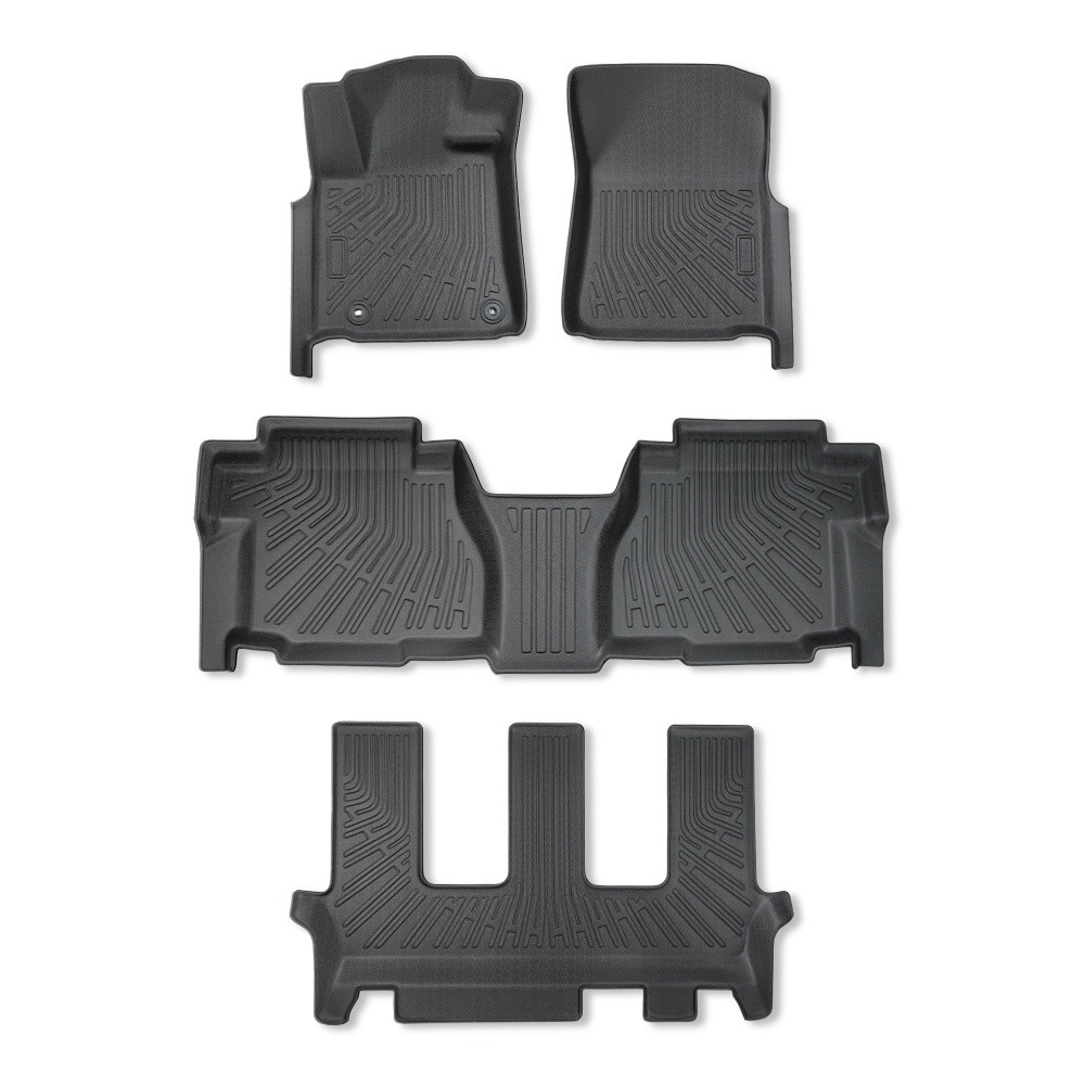 TPE Black Floor Mats 3 Row Liner Set For Toyota Sequoia 2012-21 2022 4PCS USA
