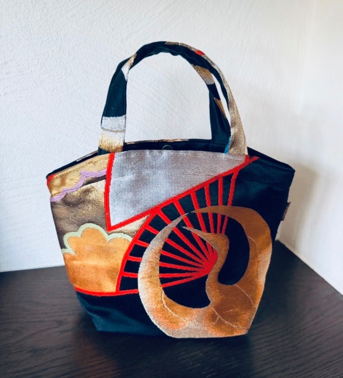 Japan Upcycled Vintage Kimono Obi Handbag Retro Japanese Style Tote