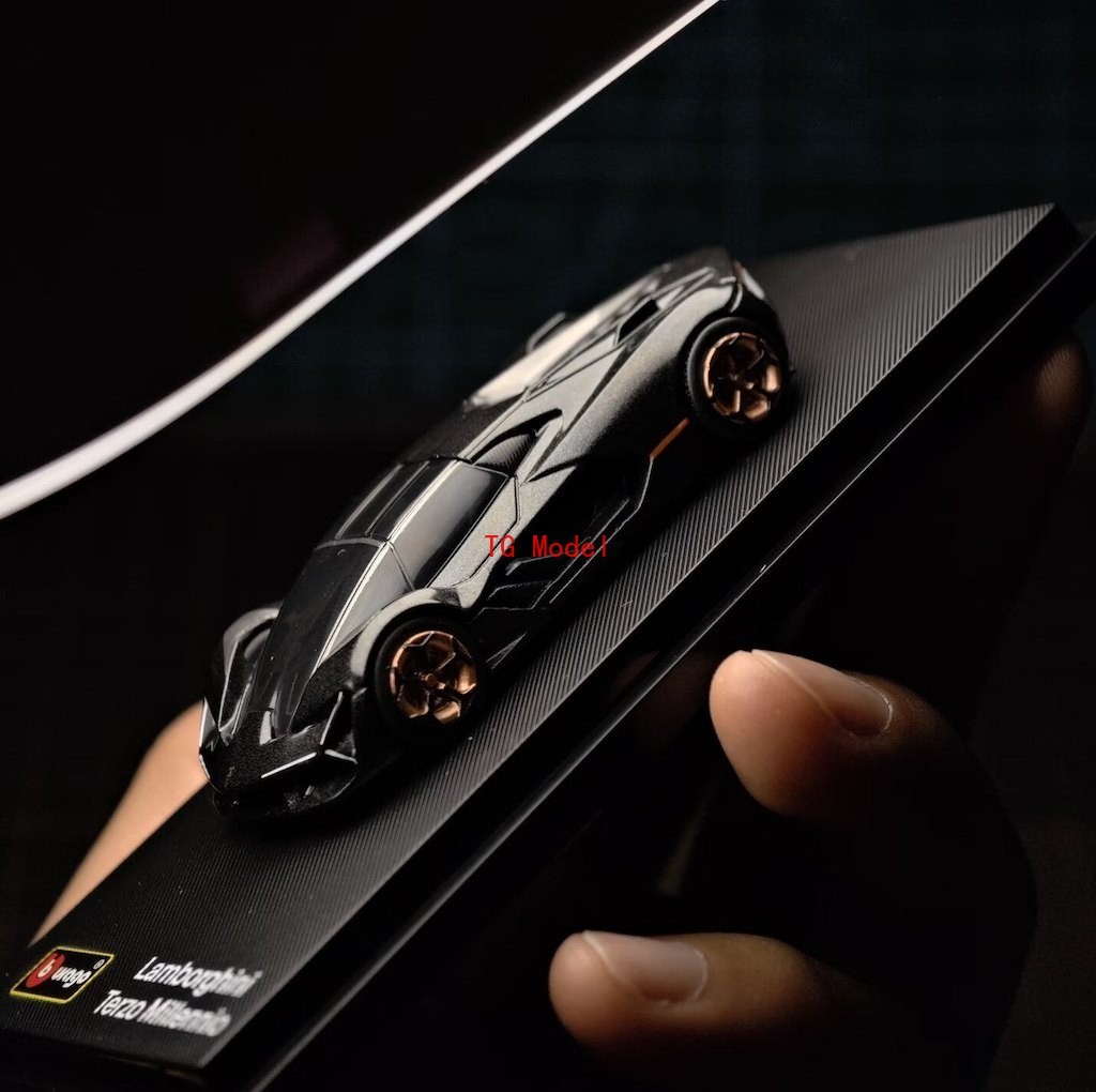 TG Bburago 1:64 Black Terzo Millennio Sports Model Diecast Metal Car New TG Bburago 1:64 Black Terzo Millennio Sports Model Diecast Metal Car New