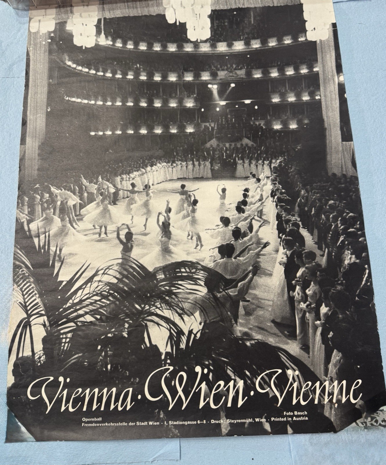 Original Vintage 1960s Vienna Opera Ball Poster - Opernball Austria Travel 16x22