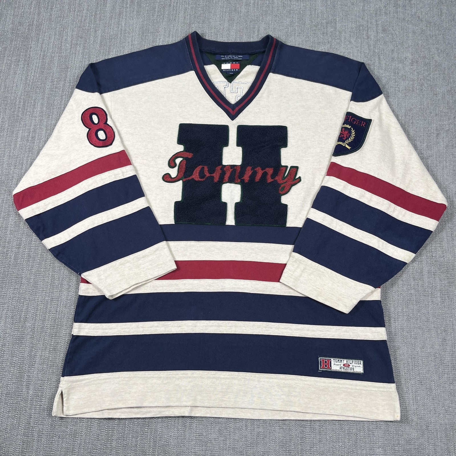 Vintage Rare Tommy Hilfiger Athletics Rugby Hockey Jersey Size Medium