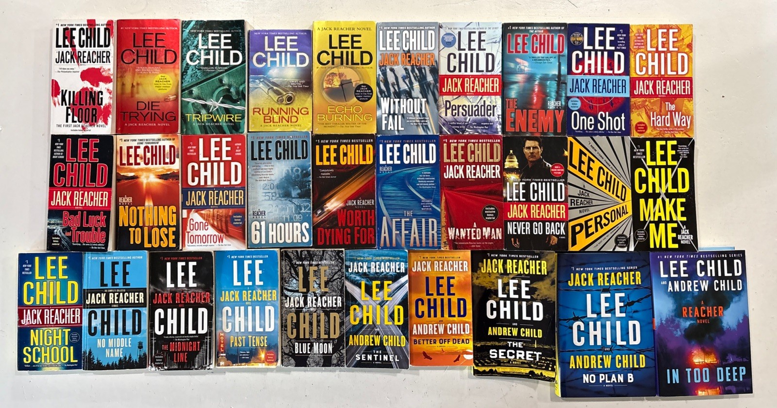 30 Book Lot Complete JACK REACHER Series By LEE CHILD Books 1-30 Set Prime TV