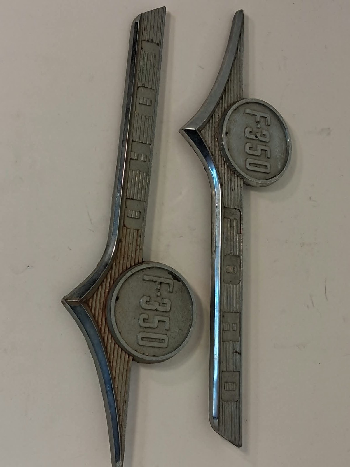 Vintage 1968 1969 1970 1971 1972 Ford F350 Hood Side Emblems Pair Left Right OEM Vintage 1968 1969 1970 1971 1972 Ford F350 Hood Side Emblems Pair Left Right OEM