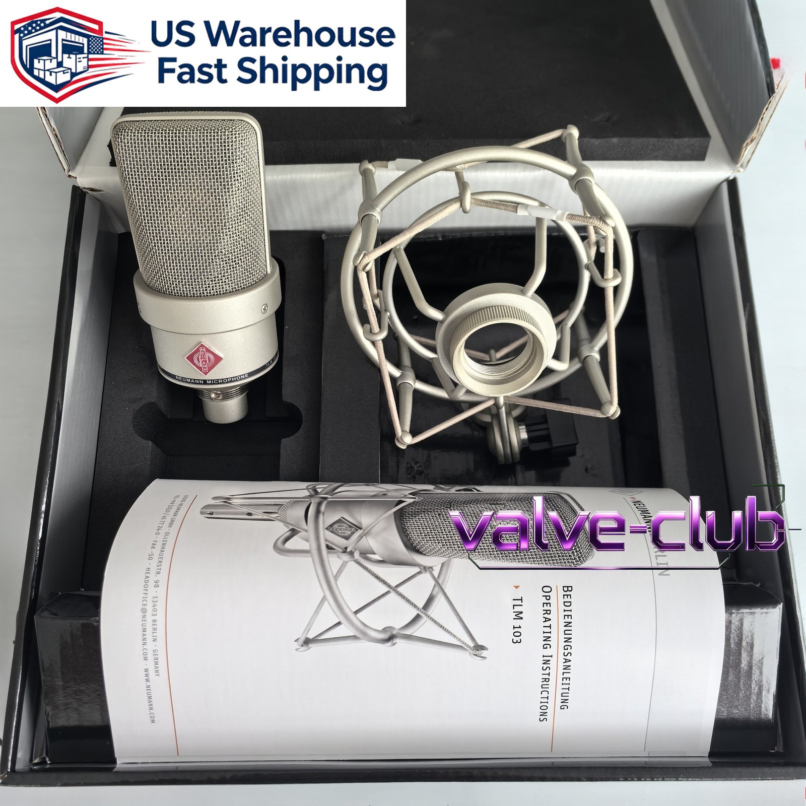 NEW TLM 103 Neumann Large-diaphragm Condenser Nickel Microphone With Shock Mount