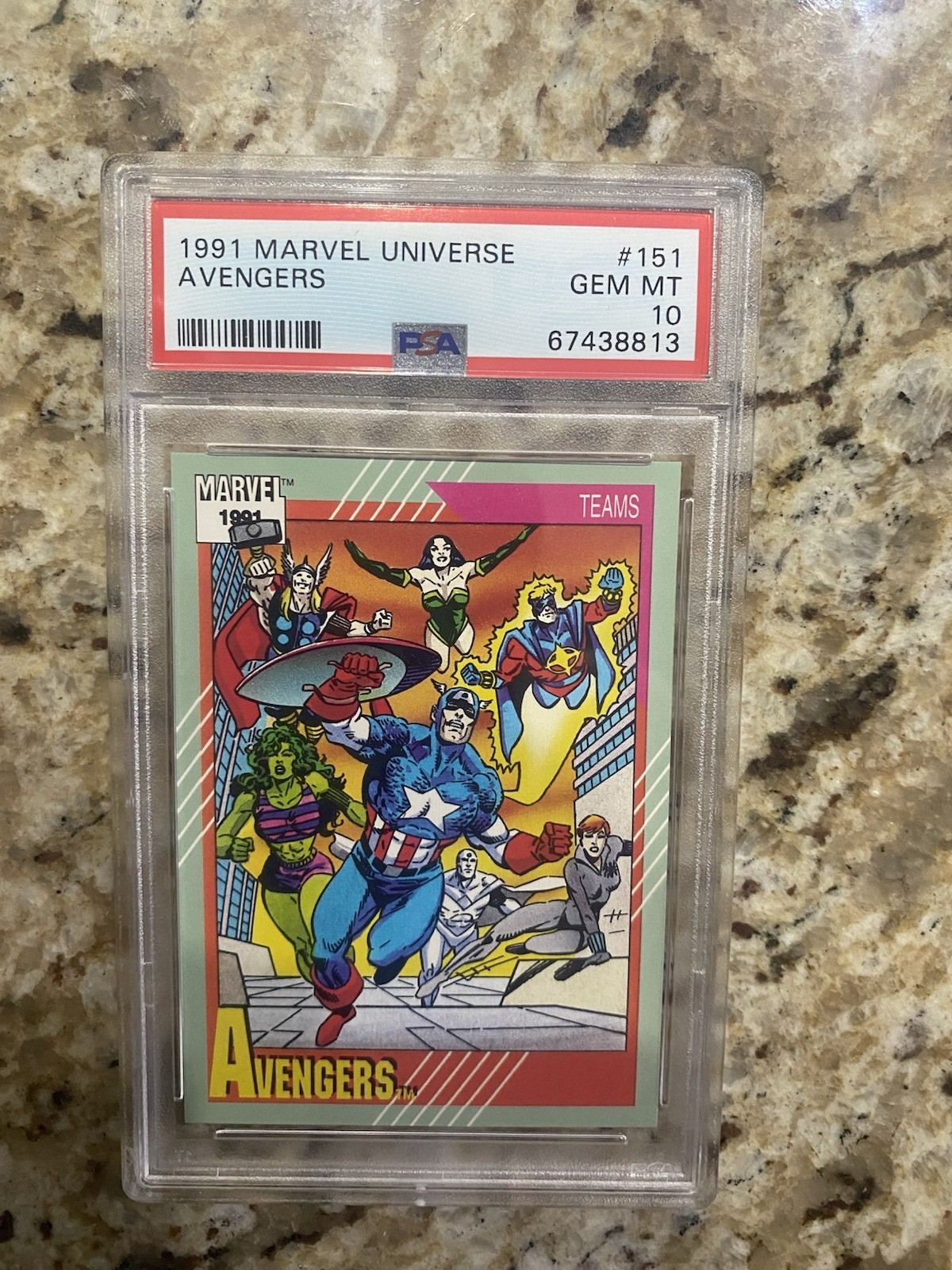 1991 Impel Marvel Universe #151 The Avengers PSA Gem MT 10