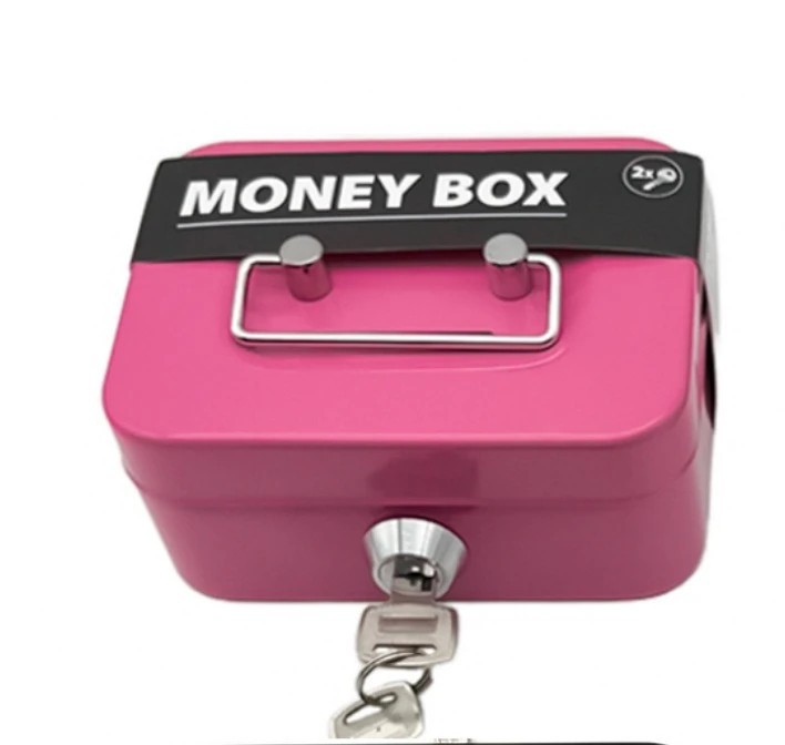 Small Cash Box with Money Tray and Lock, Metal Cash Lock Box with Key Small Cash Box with Money Tray and Lock, Metal Cash Lock Box with Key