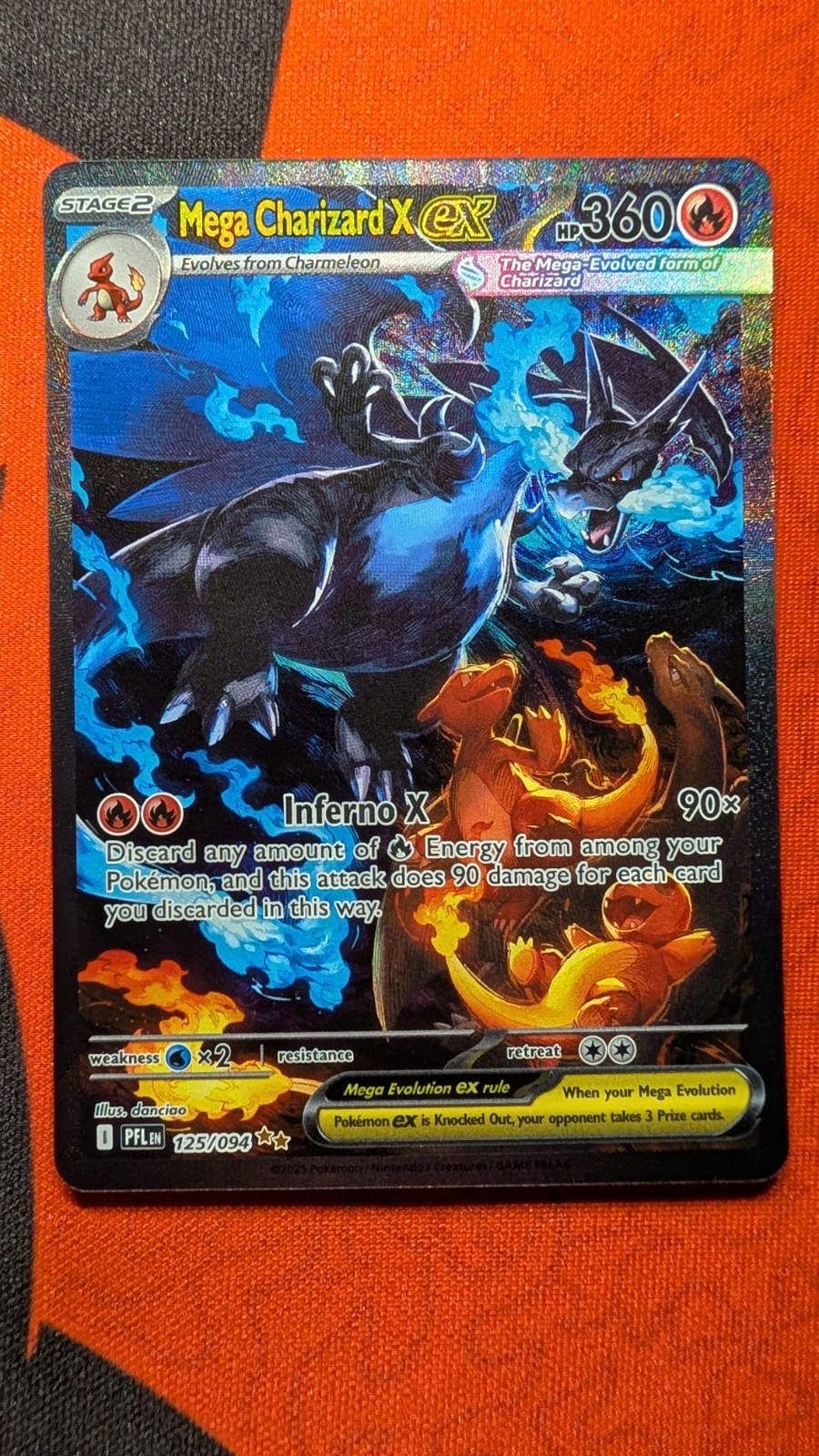 Mega Charizard X EX 125/094 Full Art Holo SIR Phantasmal Flames Mega Charizard X EX 125/094 Full Art Holo SIR Phantasmal Flames