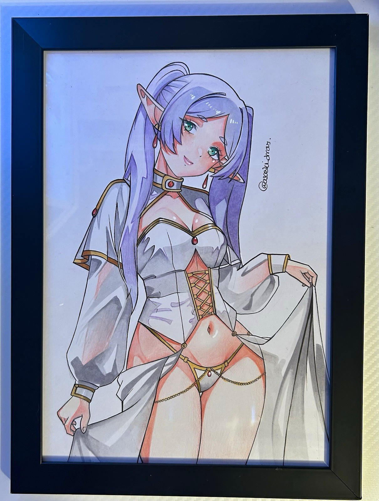 Frieren Beyond Journeys End Anime Framed Drawing/Artwork