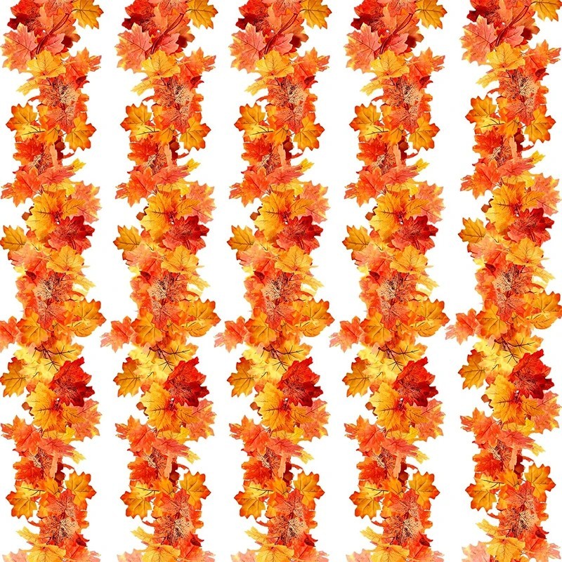 1/3/5Pcs Artificial Autumn Maple Leaves Hanging Vines Wreath for Home Garden Dec
