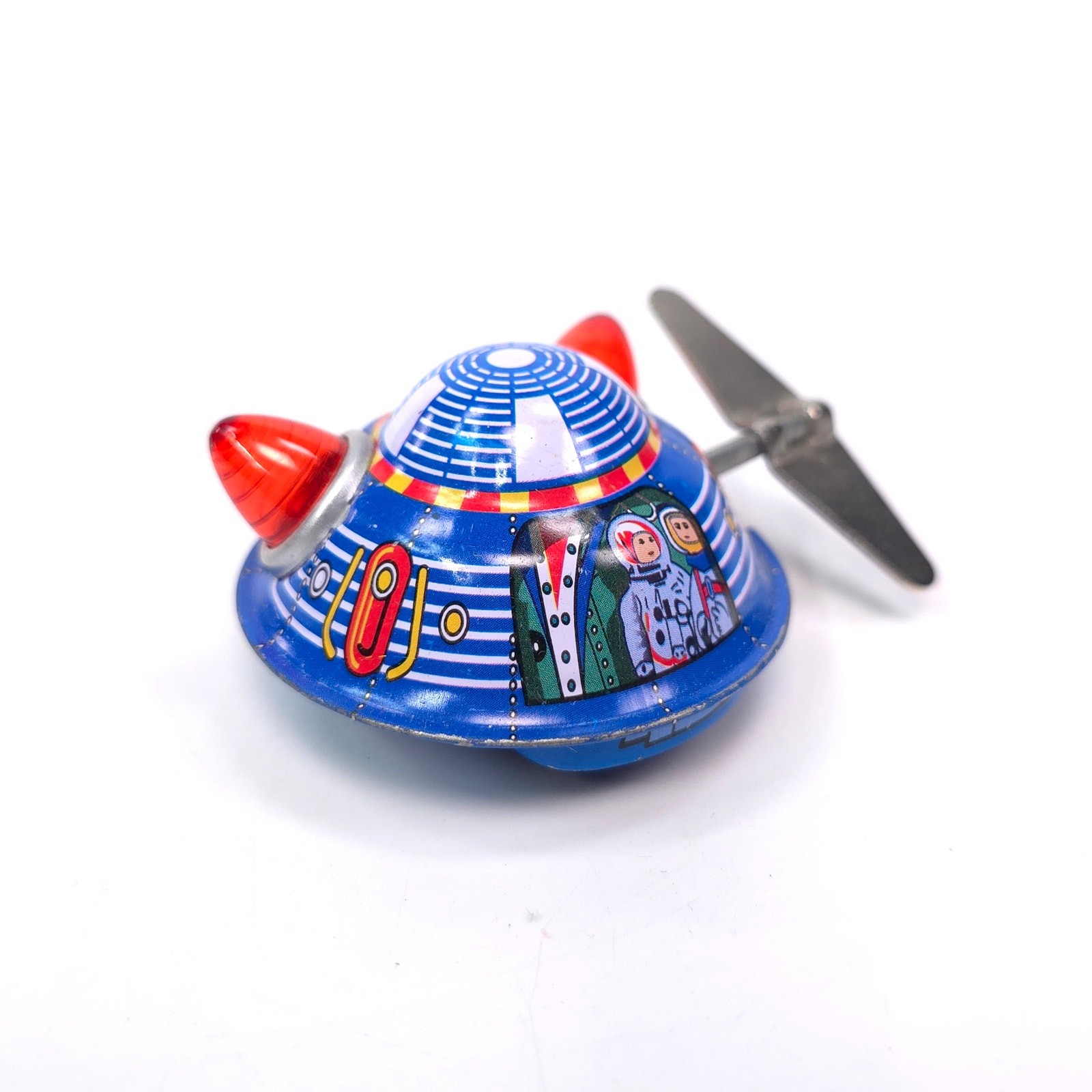 Vintage Windup Tin UFO w/ Key Works