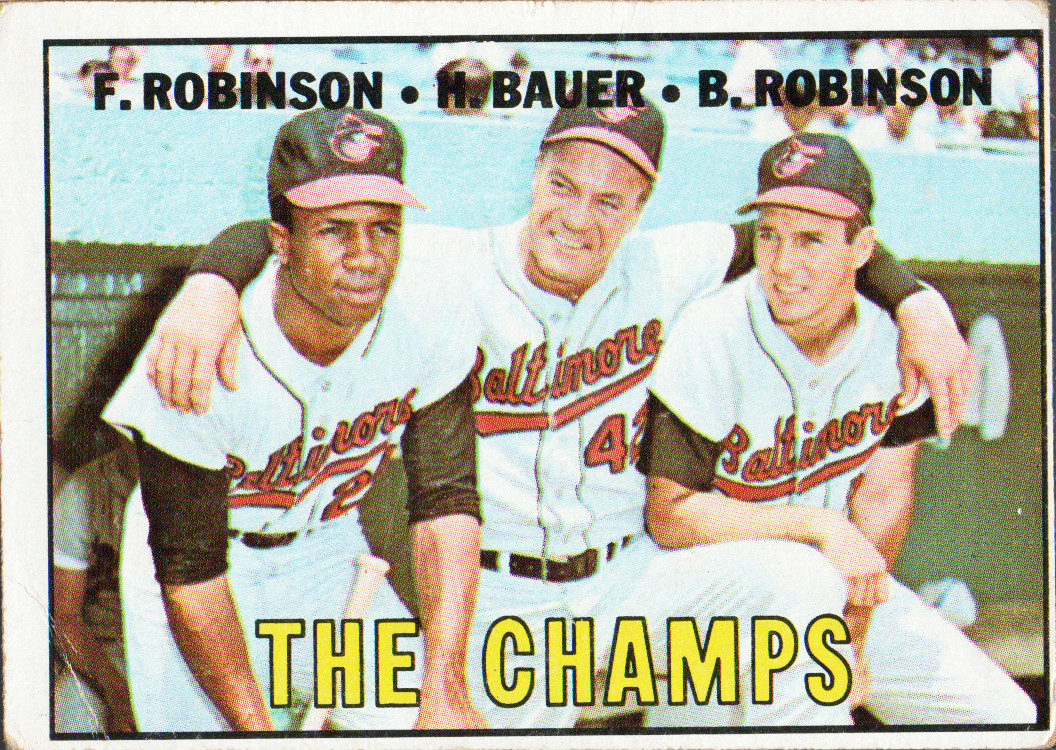 1967 Topps - Brooks Robinson, Frank Robinson, Hank Bauer #1 