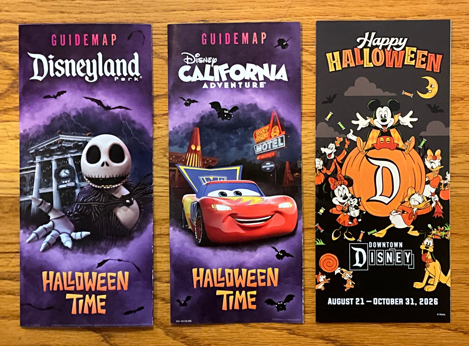 Disneyland DCA Park Guidemap Guide Map 2026 Halloween Jack McQueen Downtown New