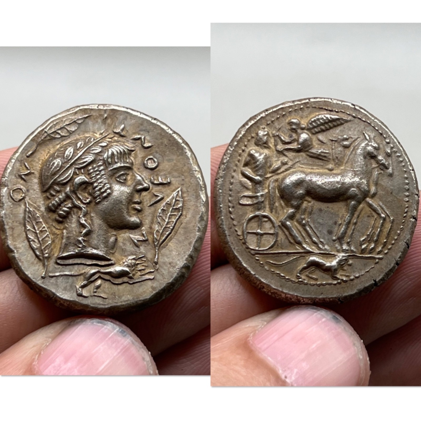 341-329 BC Ancient Greece Apollo Son of Zeus Coin - Silver  Tetradrachm