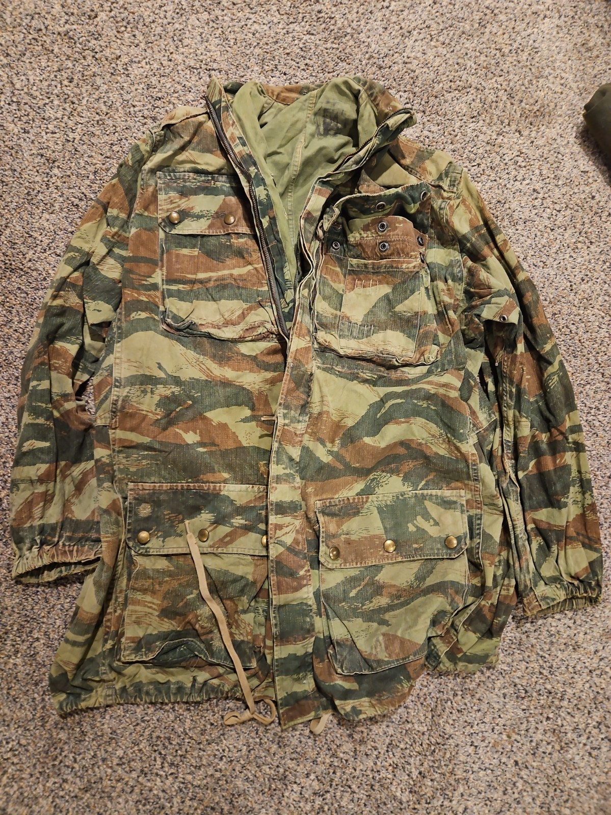 Original Vintage French Army TAP 47/56 Lizard Camouflage Jacket Size 26 Original Vintage French Army TAP 47/56 Lizard Camouflage Jacket Size 26