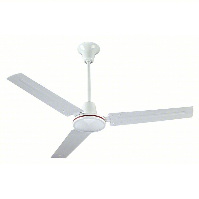 DAYTON Ceiling Fan, 56 in, Blades 3, Number of Speeds 1, 277V AC, White DAYTON Ceiling Fan, 56 in, Blades 3, Number of Speeds 1, 277V AC, White