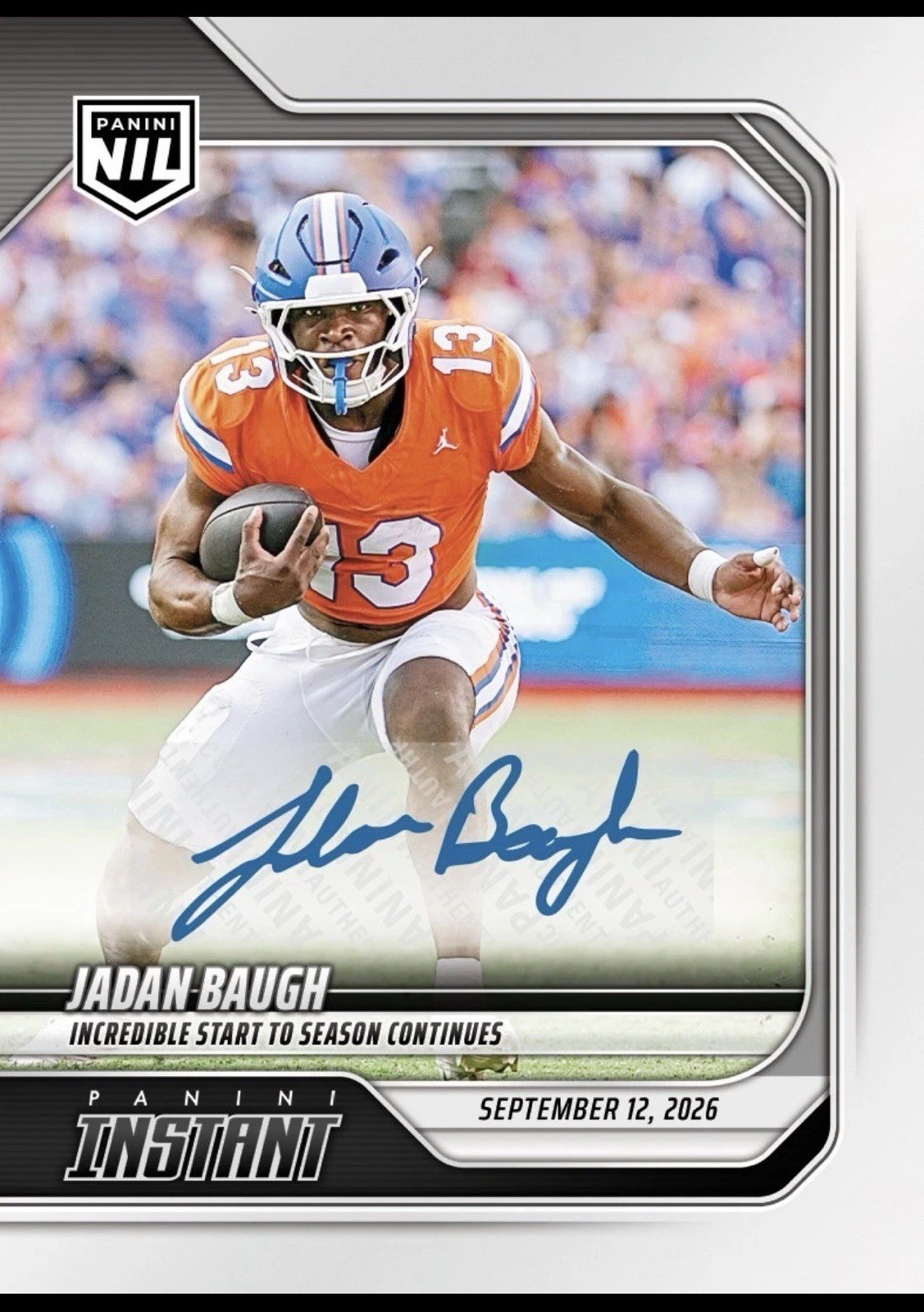 2026 Panini Instant NIL College Football #2-JBA Jadan Baugh AUTO #/99 (PRE-SALE)