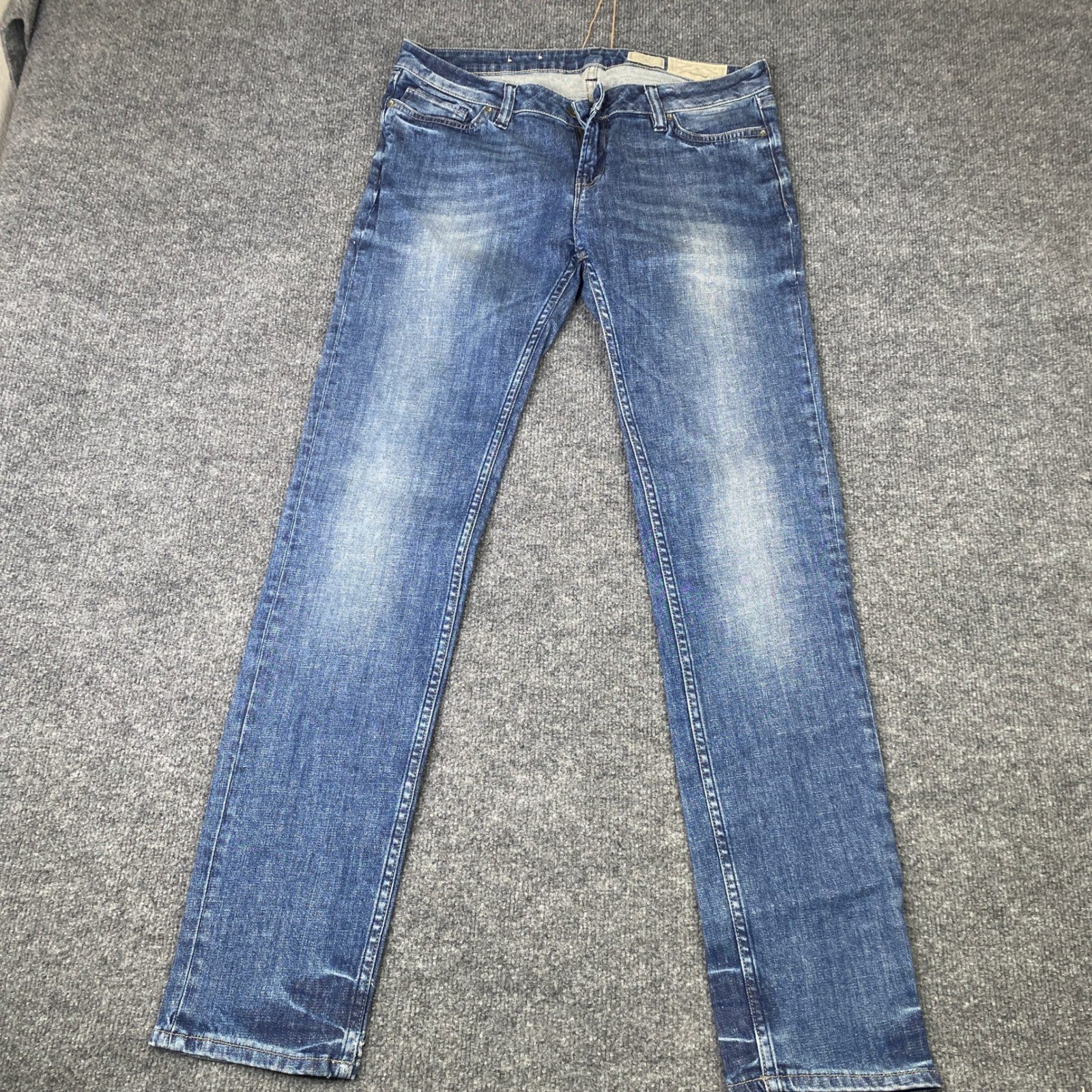 AllSaints Spitalfields Nep Casey Low Rise Straight Fit Jeans Blue W31