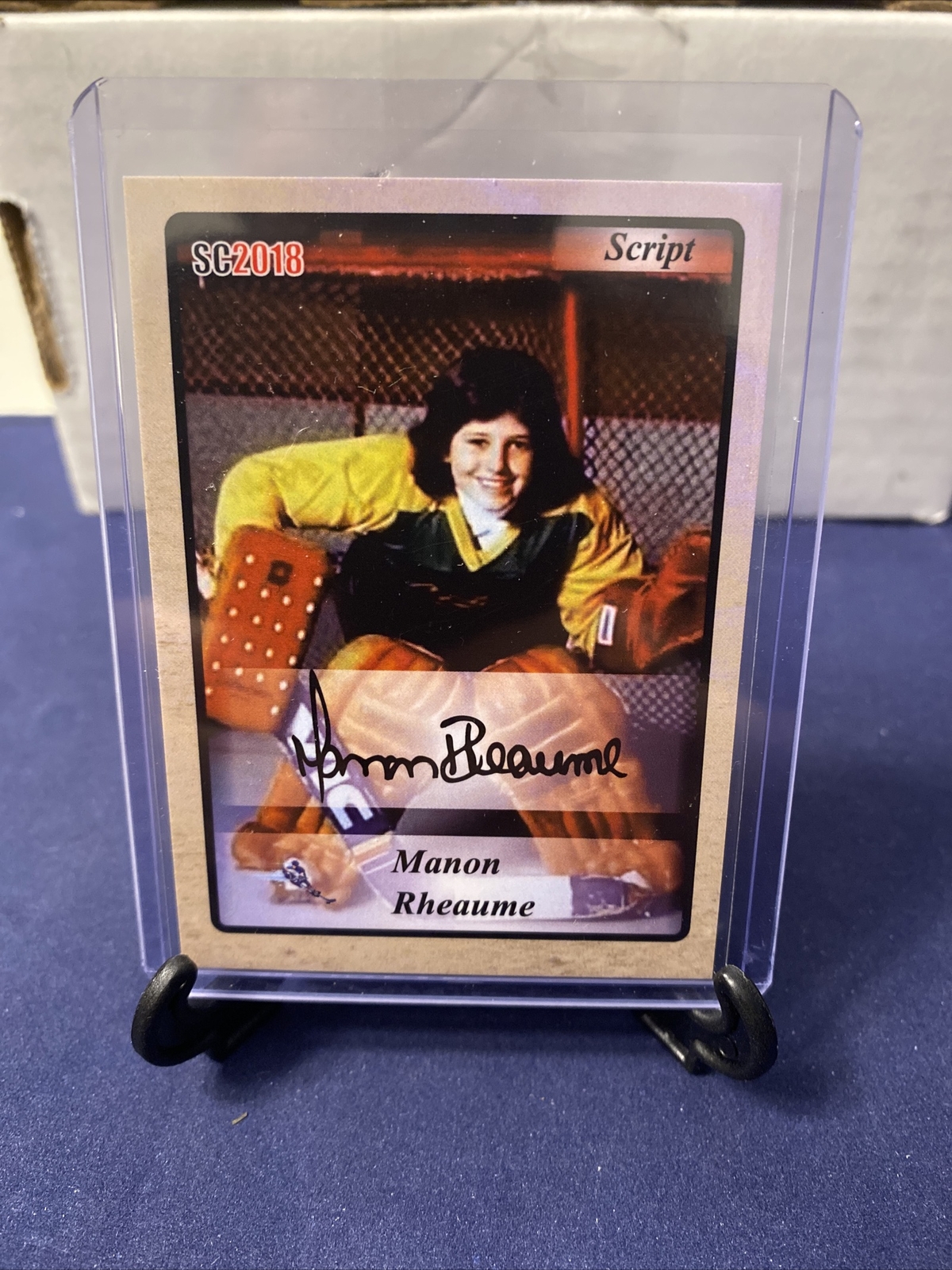2017-18 SC2018 - 25s MANON RHEAUME GOLD FACSIMILE SCRIPT #D 20/50 Hockey - T03