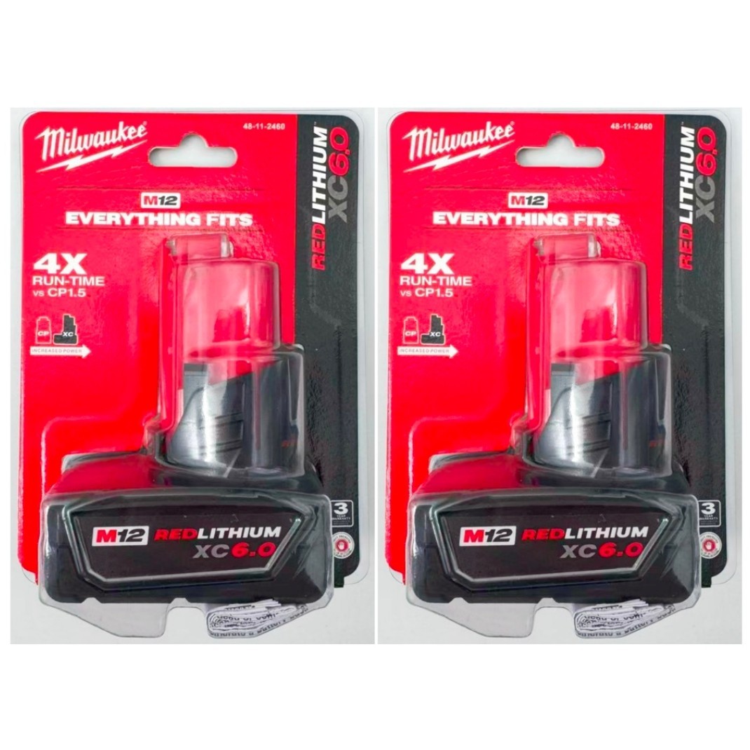 2 Pack M12 XC 6.0Ah 12V REDLITHIUM Extended Battery 48-11-2460 M12 NEW Sealed US