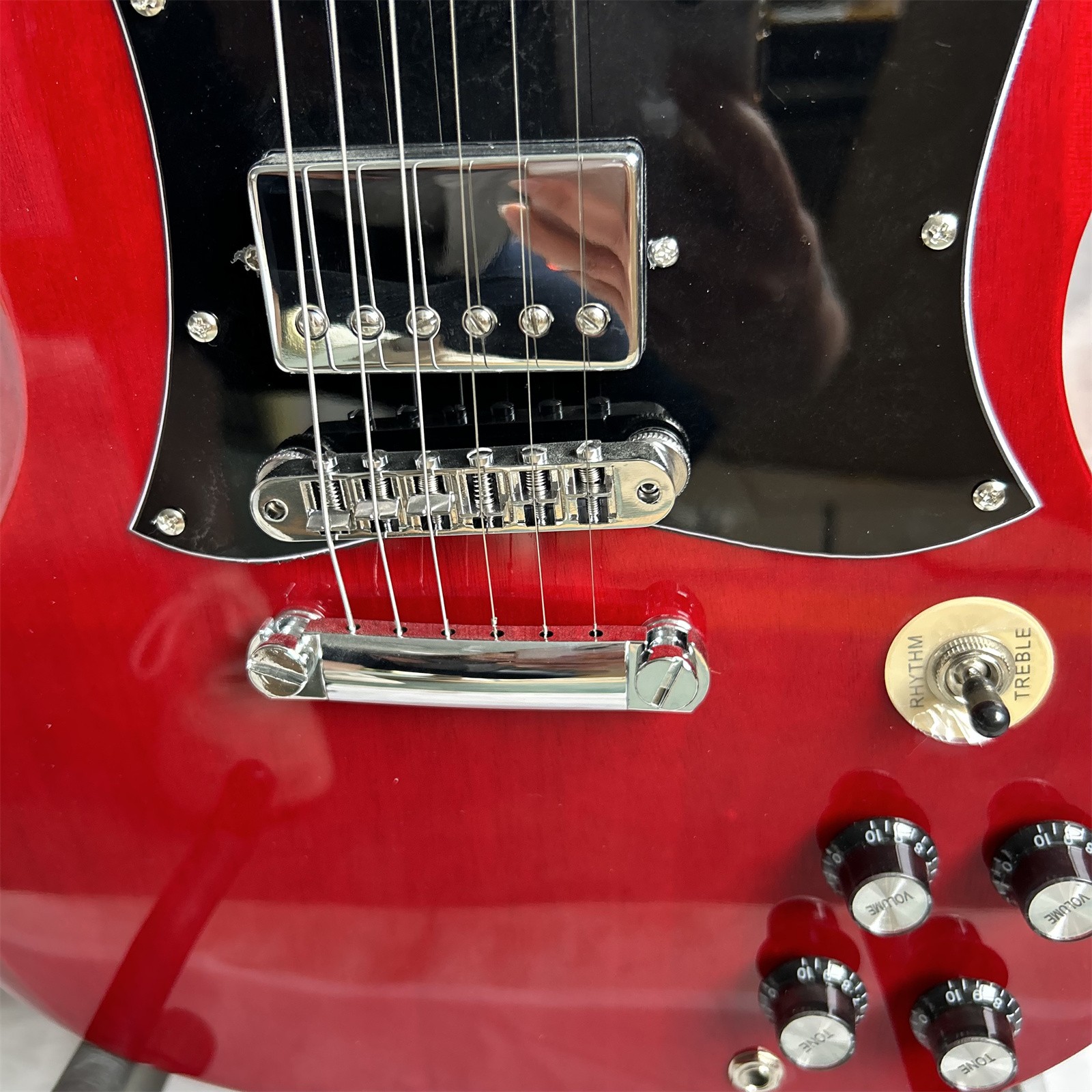 Custom SG Gloss Red Electric Guitar HH Pickups Perfect Sound Quality