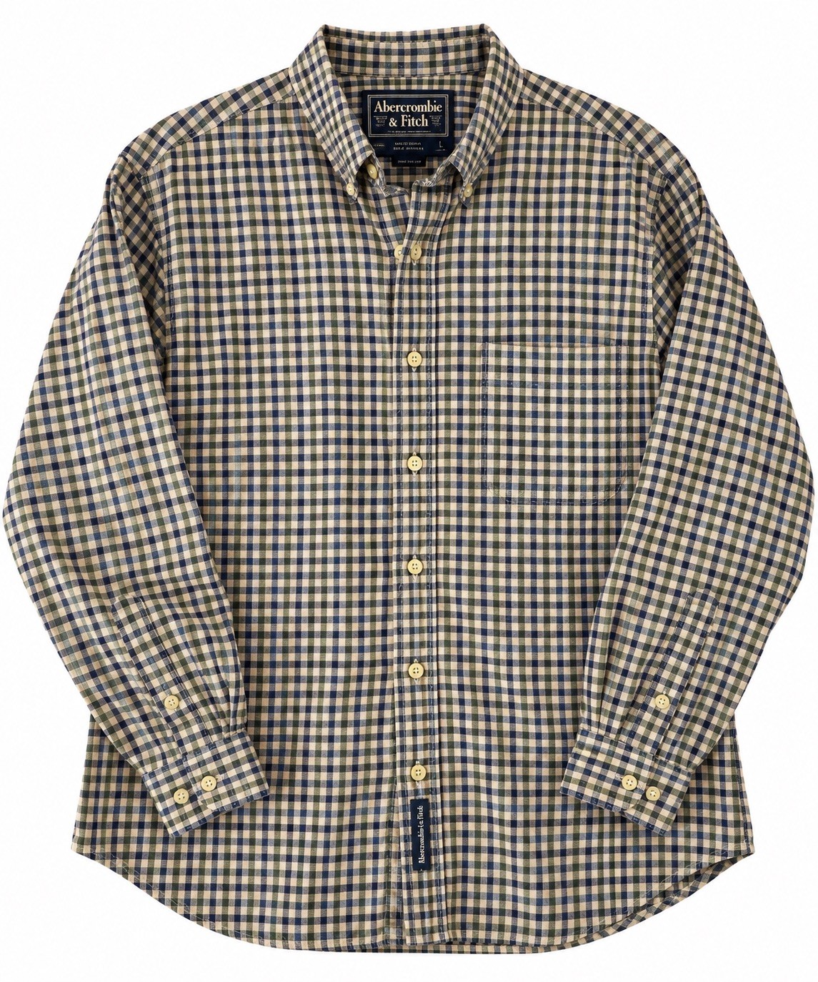 Vintage Y2K Abercrombie & Fitch Button Down Shirt Mens Large 100% Cotton 90s A&F
