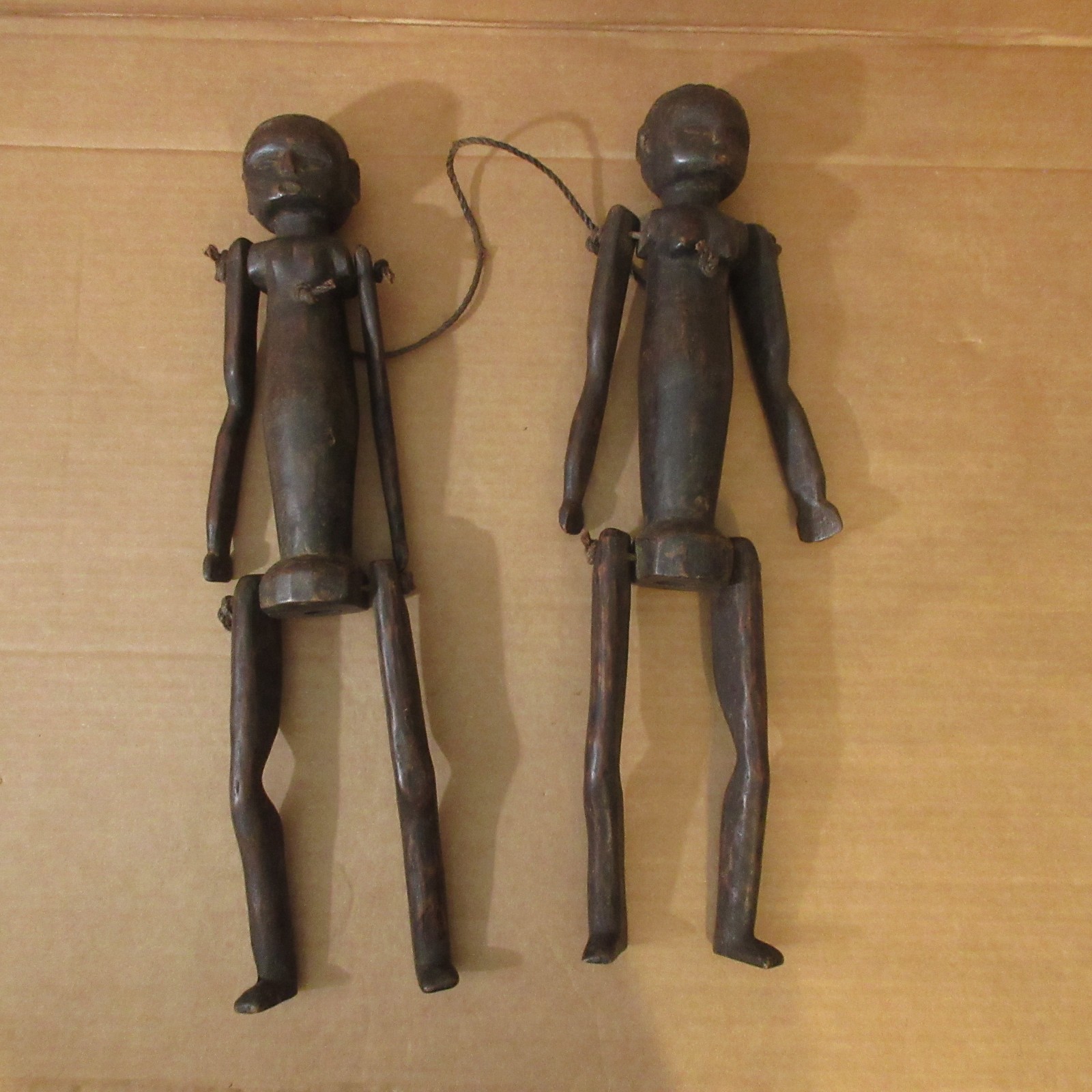 Antique Vtg Hand Carved African Wooden Marionette Doll Babalawo Nyamwezi Puppet