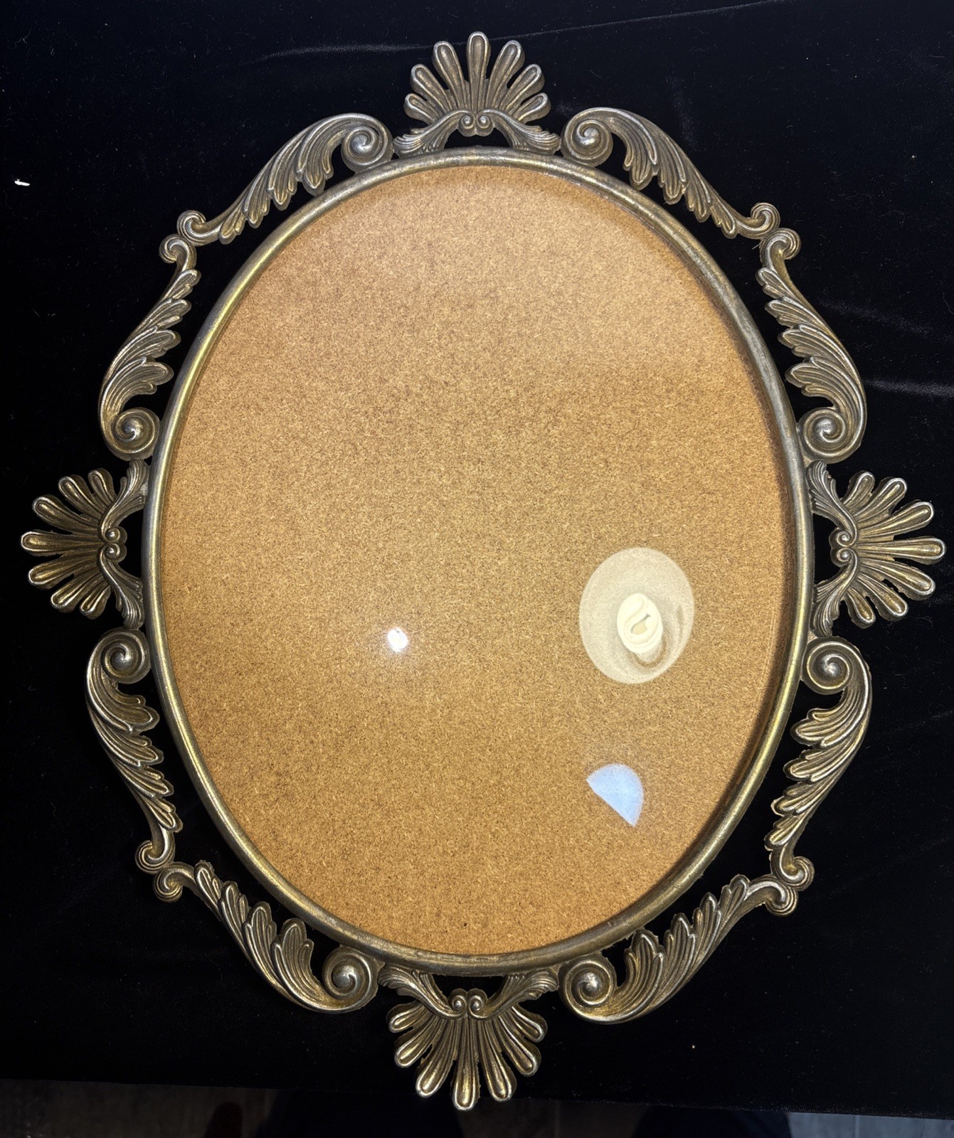 Vintage Ornate Frame 15” By 13” Convex Bubble Glass Hollywood Regency Baroque Vintage Ornate Frame 15” By 13” Convex Bubble Glass Hollywood Regency Baroque