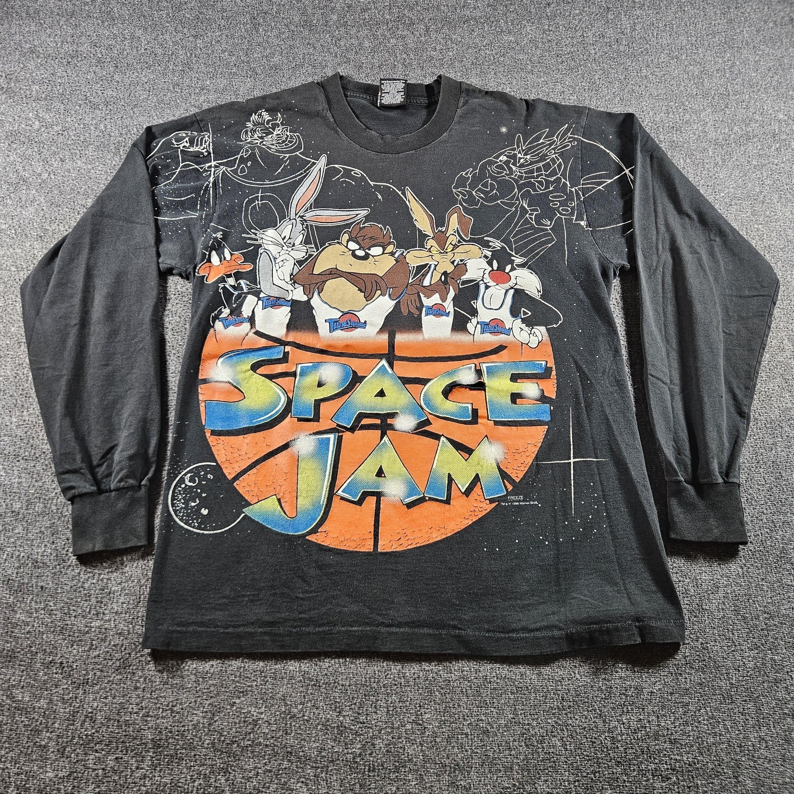 Vintage Space Jam Shirt Mens Large Black Long Sleeve Graphic Looney Tunes 90s Vintage Space Jam Shirt Mens Large Black Long Sleeve Graphic Looney Tunes 90s