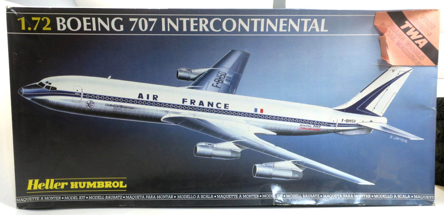 Heller 1/72 Boeing 707 Intercontinental Plastic Model Kit #80305 TWA Bonus