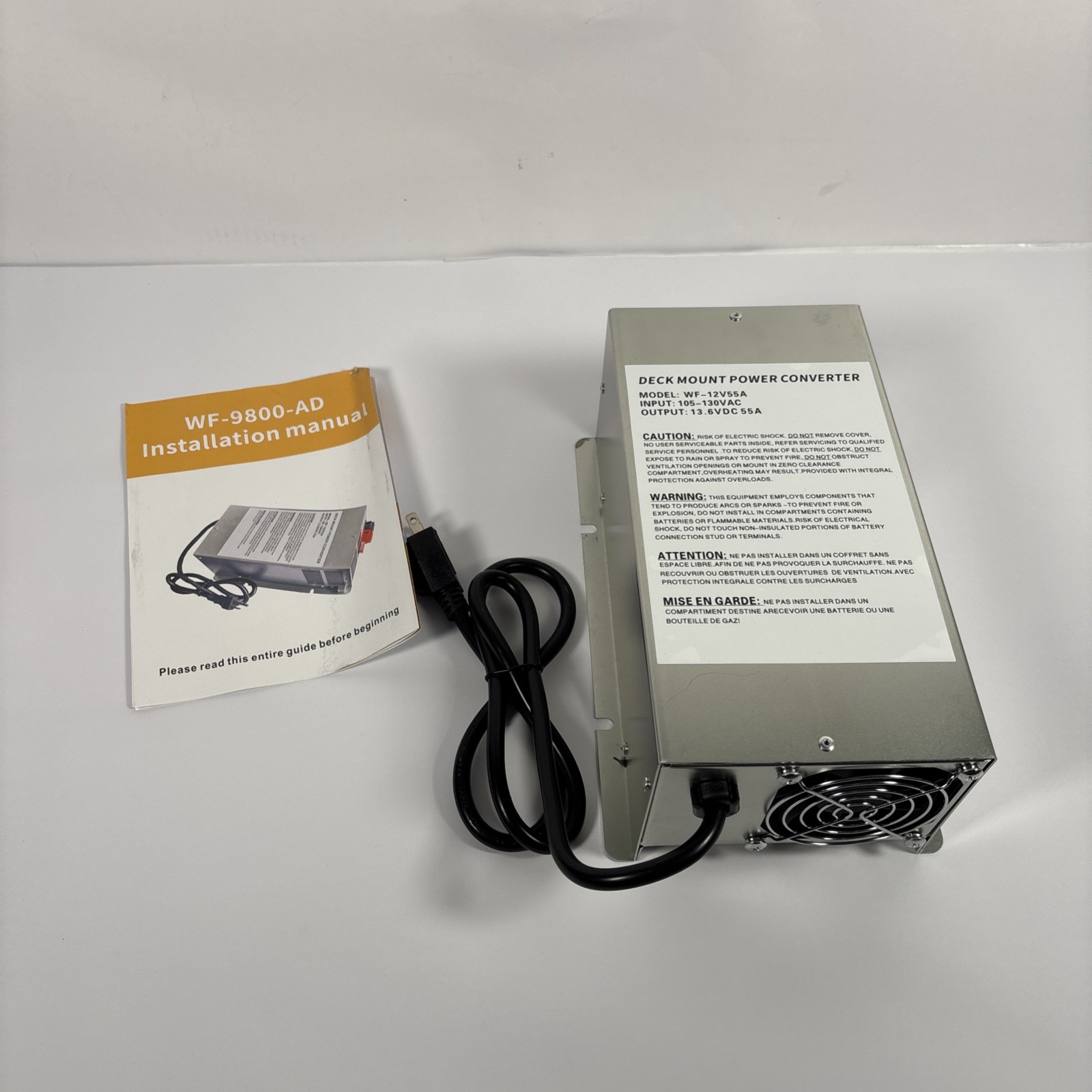 WF-9855 55A RV Power Converter Charger 3-Stage Smart Charge For Lead/Lithium WF-9855 55A RV Power Converter Charger 3-Stage Smart Charge For Lead/Lithium