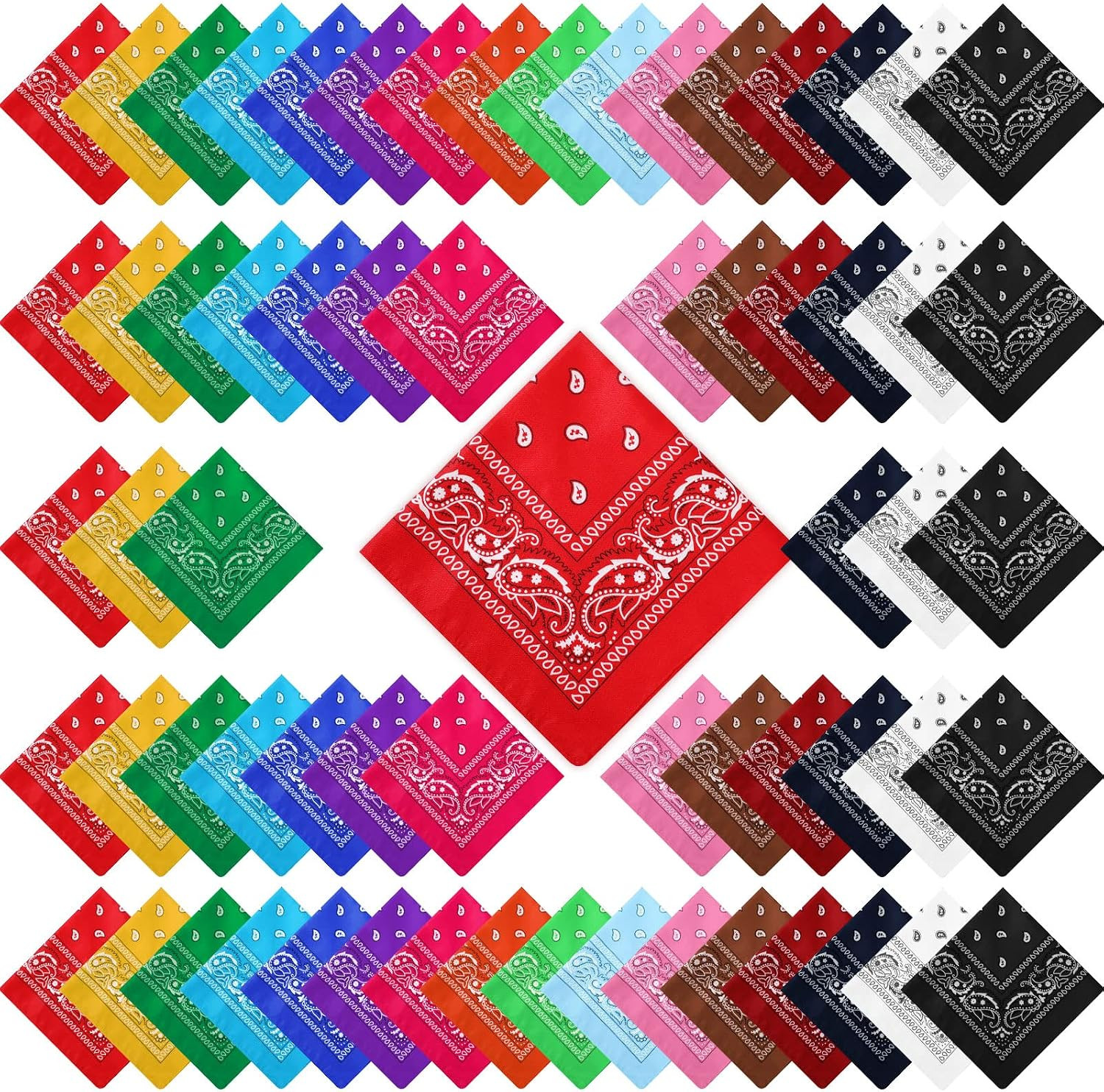 Handepo 150 Pcs Bandanas Bulk,Fresh Color