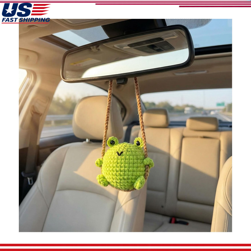 Handmade Knitted Car Rearview Mirror Hanging Decor (Frog)Color: Frog
