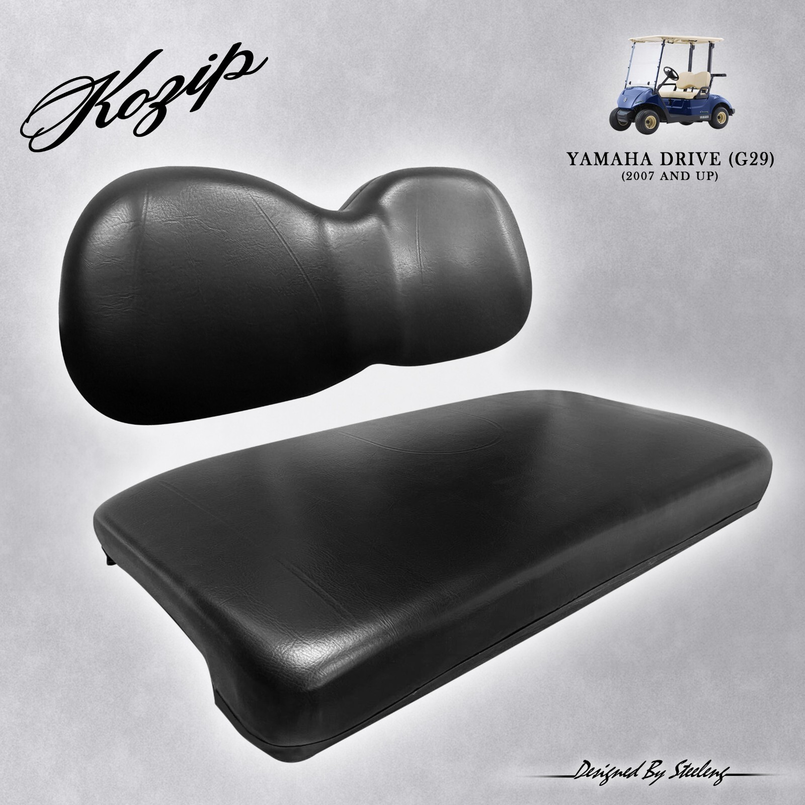 \'KOZIP\' OEM YAMAHA DRIVE(G29) GOLF CART FRONT SEAT/BACKREST CUSHION SET  (BLACK)