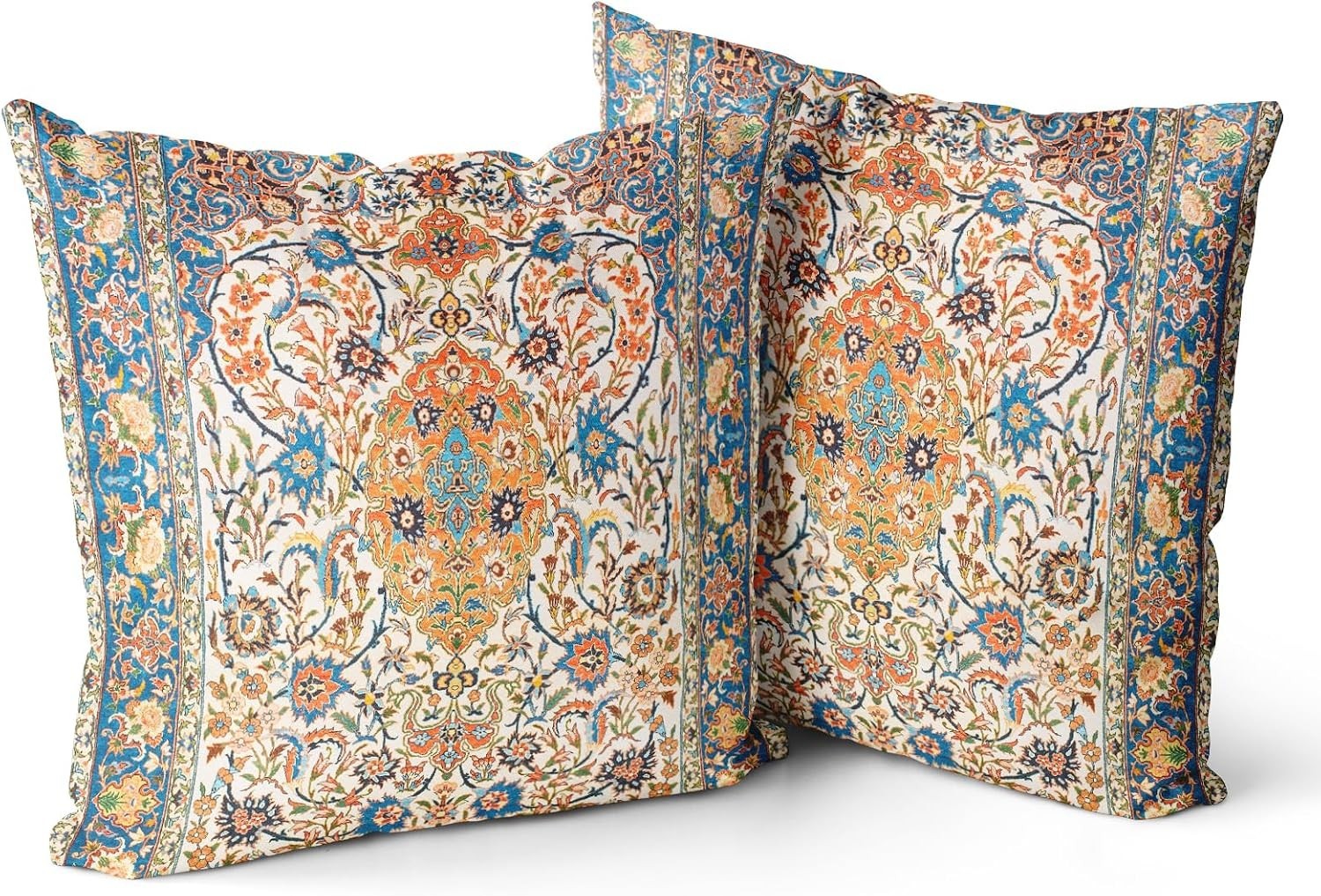Chic Set of 2 Boho 20x20 Inch Throw Pillow Covers with Invisible Zipper