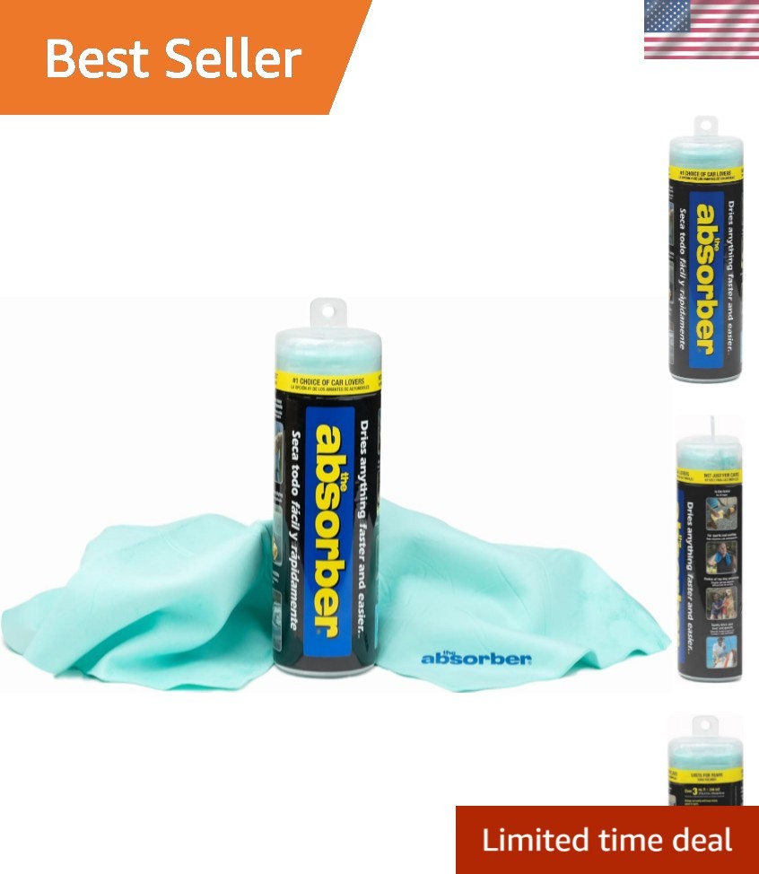 the absorber Large 27-Inch x 17-Inch, Aqua - Synthetic Drying Chamois Cloth ... the absorber Large 27-Inch x 17-Inch, Aqua - Synthetic Drying Chamois Cloth ...