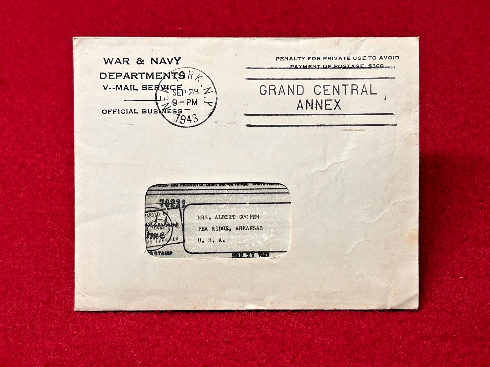 Vintage 1943 WWII V-Mail Letter & Envelope Censor Stamp England to Arkansas Army Vintage 1943 WWII V-Mail Letter & Envelope Censor Stamp England to Arkansas Army