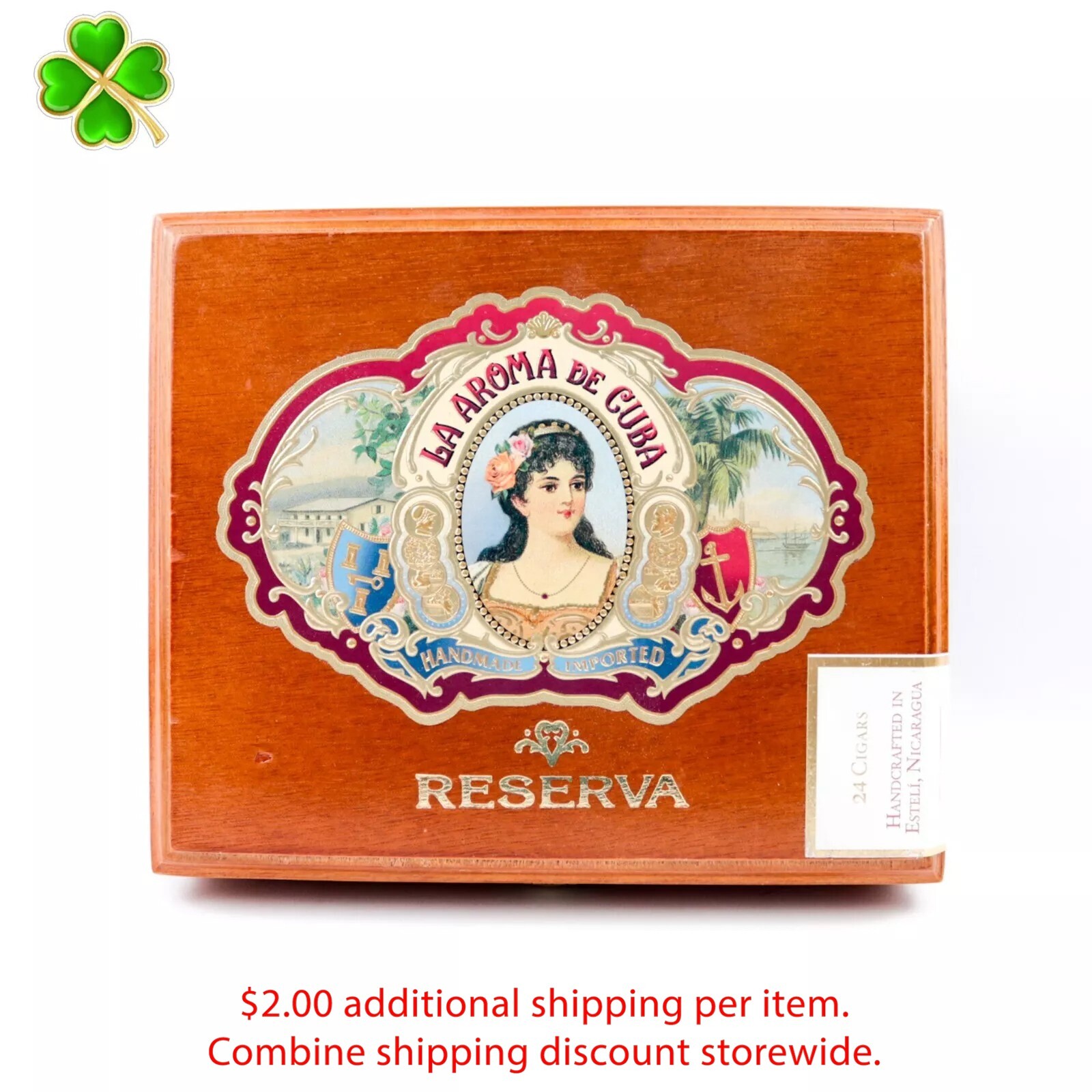 La Aroma De Cuba Reserva Maximo Empty Wood Cigar Box 7.5\