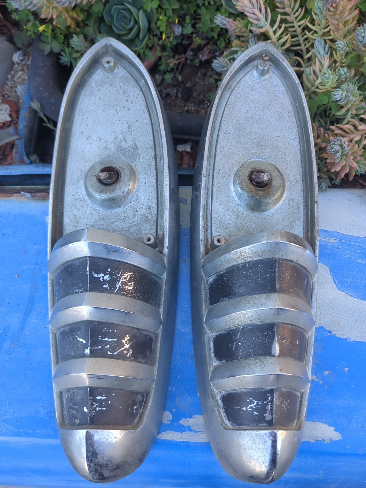  2 OEM 1957 AMC Rambler Parking Light Housing Assembly  