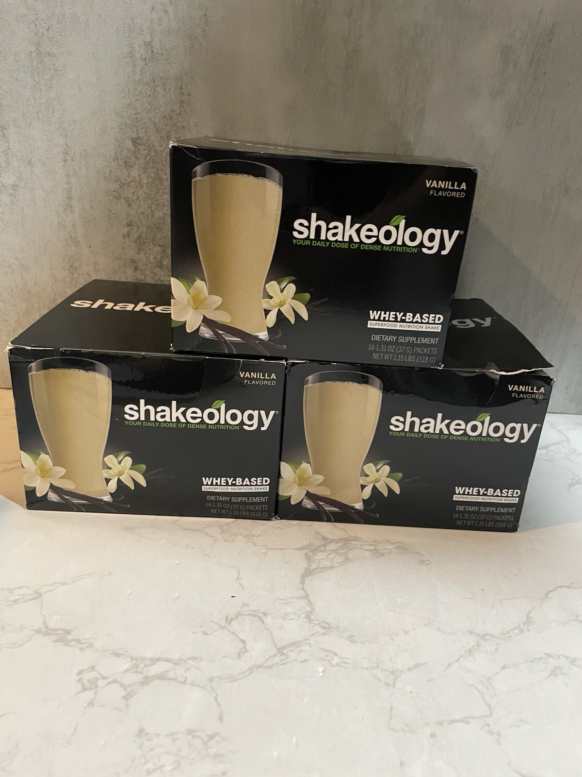 Vanilla Shakeology Whey Protein Powder Blend, BB 10/26 Single Serve. Lot Of 3 Vanilla Shakeology Whey Protein Powder Blend, BB 10/26 Single Serve. Lot Of 3
