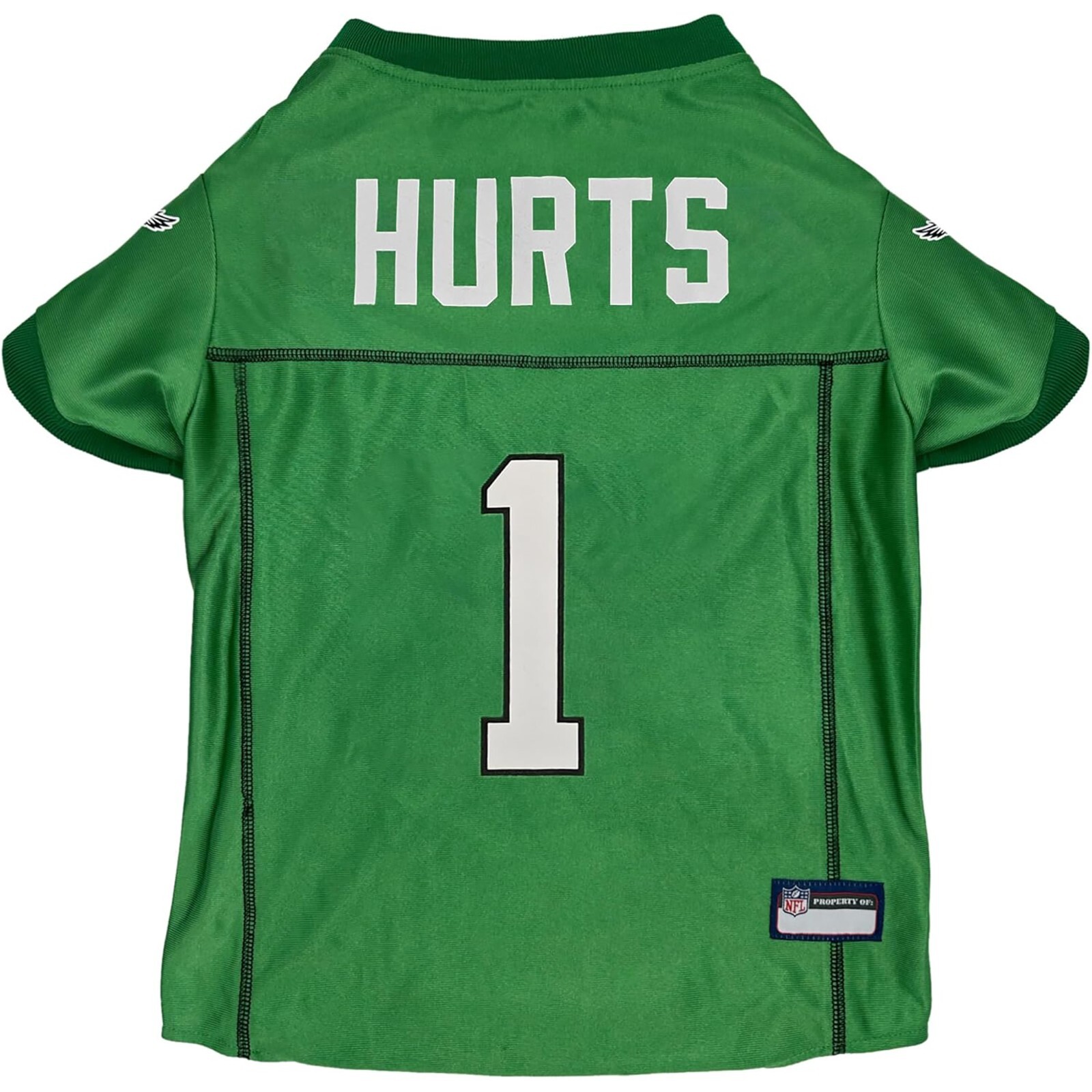 Pets First NFLPA Jalen Hurts Kelly Green Jersey for Dogs & Cats Throwback Jersey