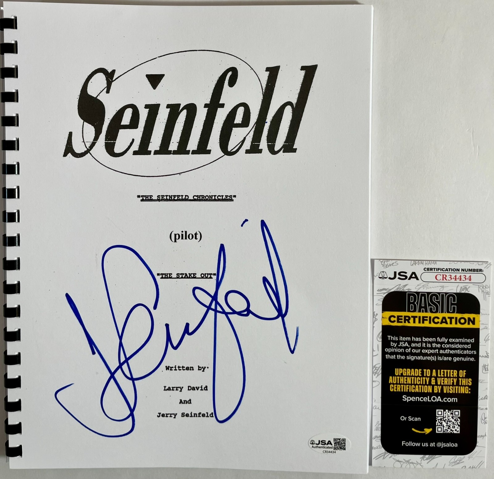 Jerry Seinfeld Signed Seinfeld Pilot Episode Script Authentic Autograph JSA COA Jerry Seinfeld Signed Seinfeld Pilot Episode Script Authentic Autograph JSA COA