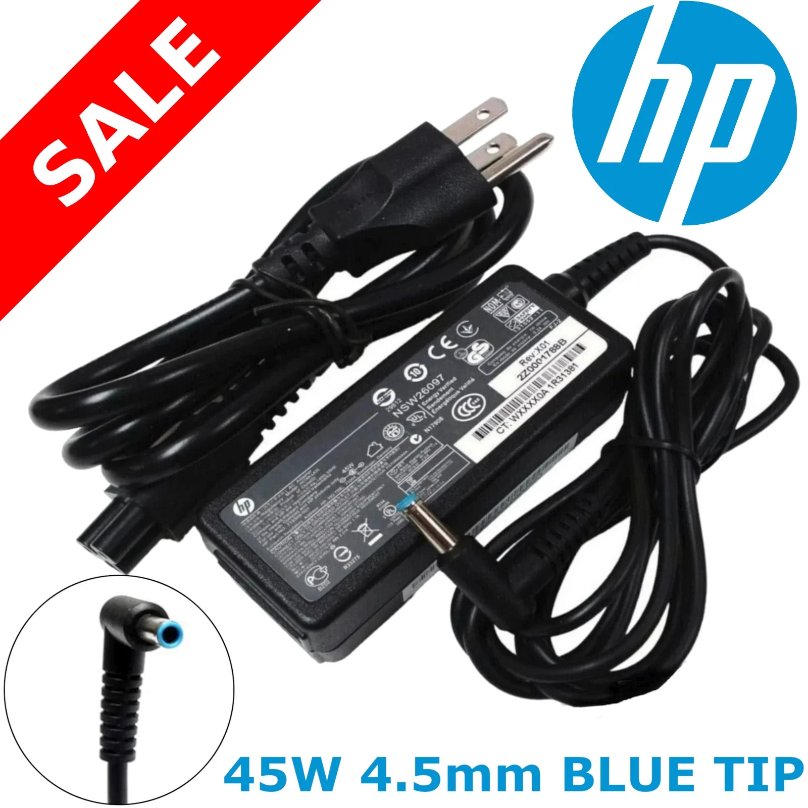 HP Original AC 45W 19.5V 2.31A Adapter with power cable- 741727-001