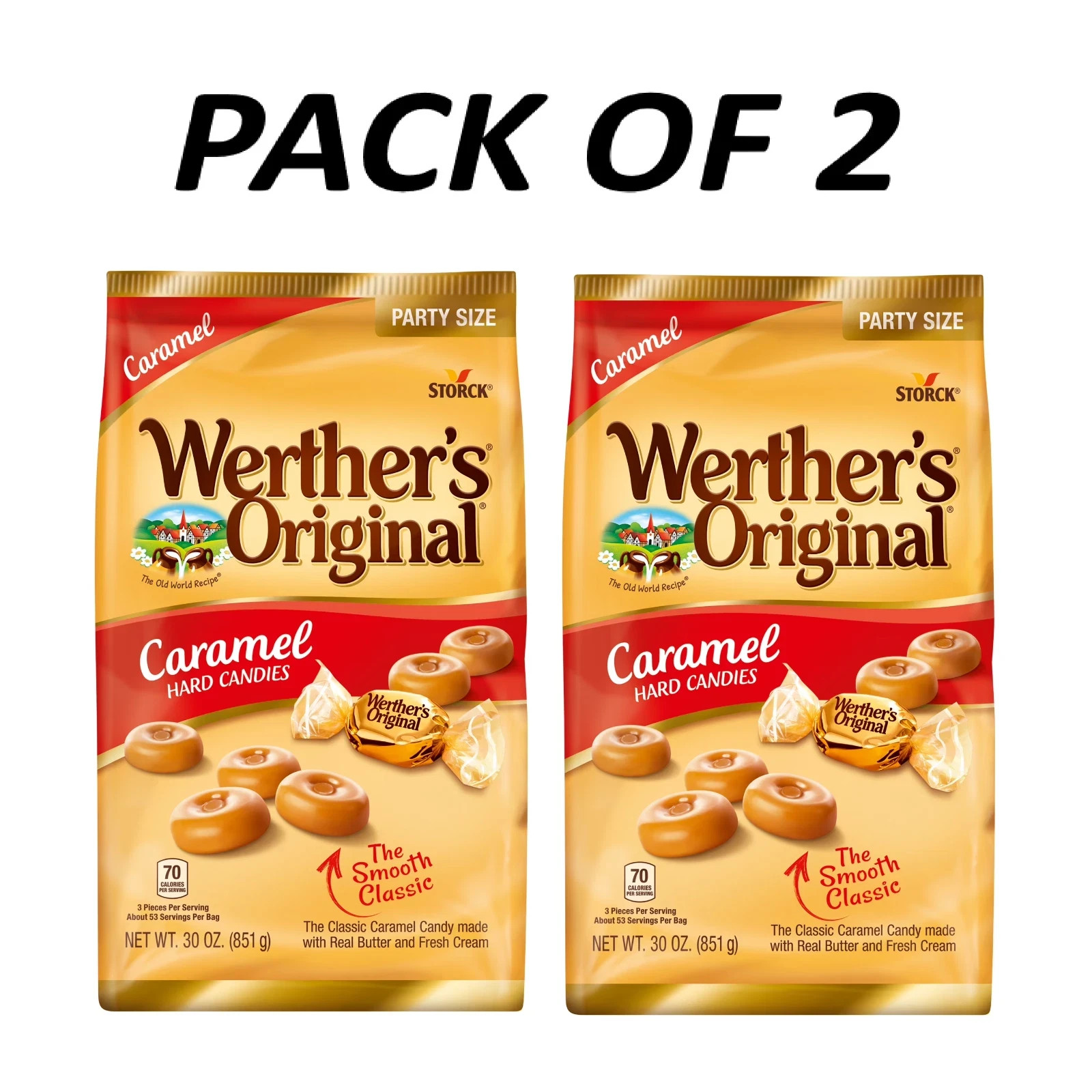 Werther\'s Original Hard Caramel Candy, 30 oz pack of 2