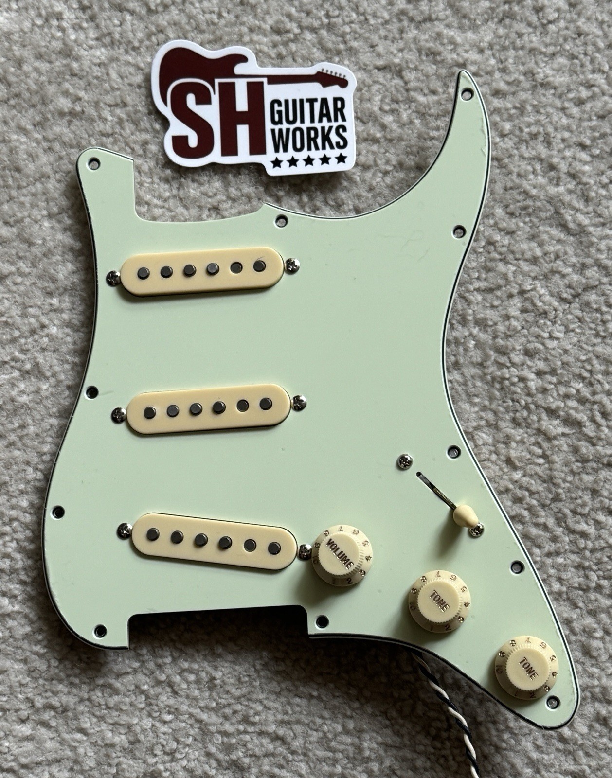SH GuitarWorks Custom Stratocaster Hand Wound SSS Loaded Pickguard & USA Wiring